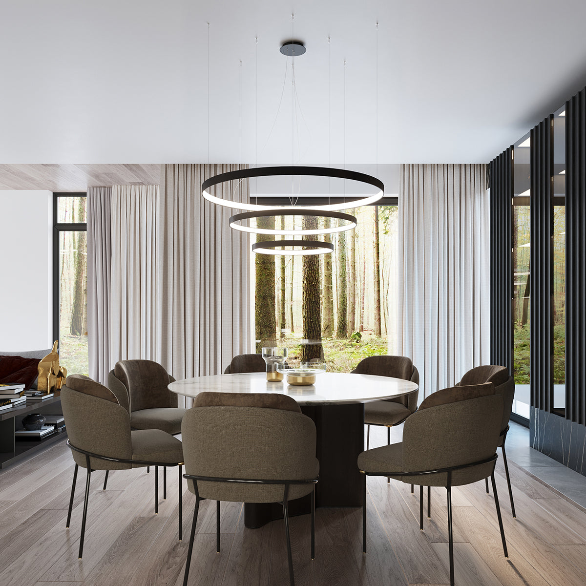 Ceiling light Ring Solis 110 black 4000K