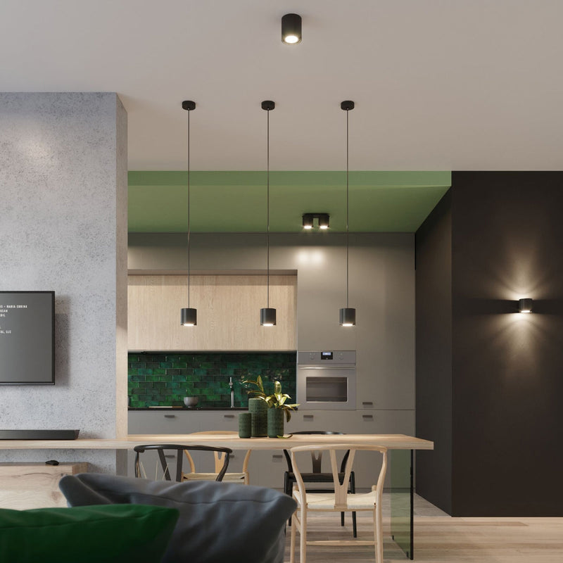 Plafonnier Cylindre LED noir