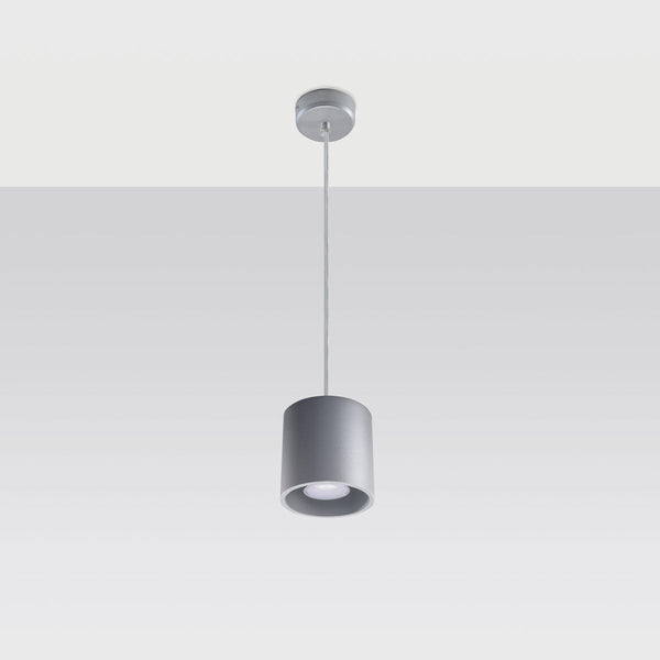 Lampe Suspendue Forme Cylindrique gris