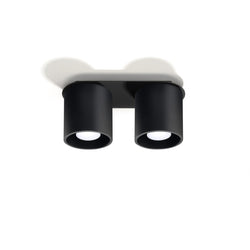 Plafonnier Double Cylindre LED noir