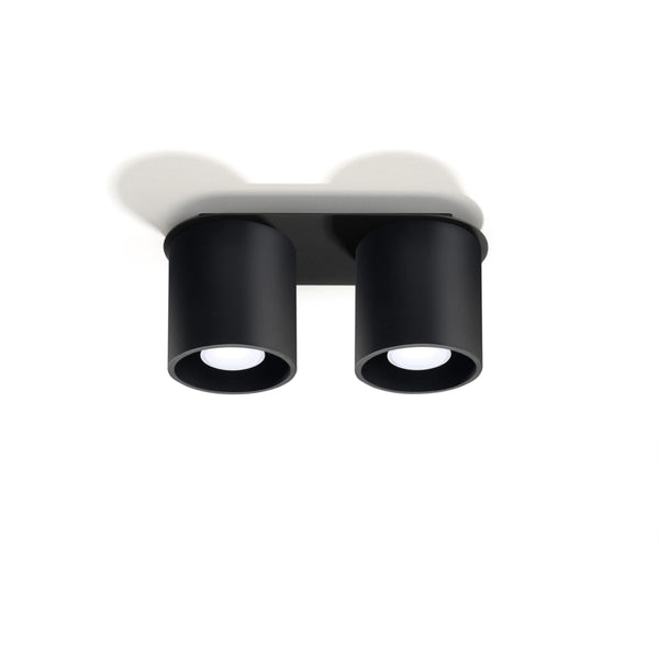 Plafonnier Double Cylindre LED noir