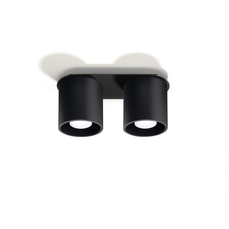 Plafonnier Double Cylindre LED noir