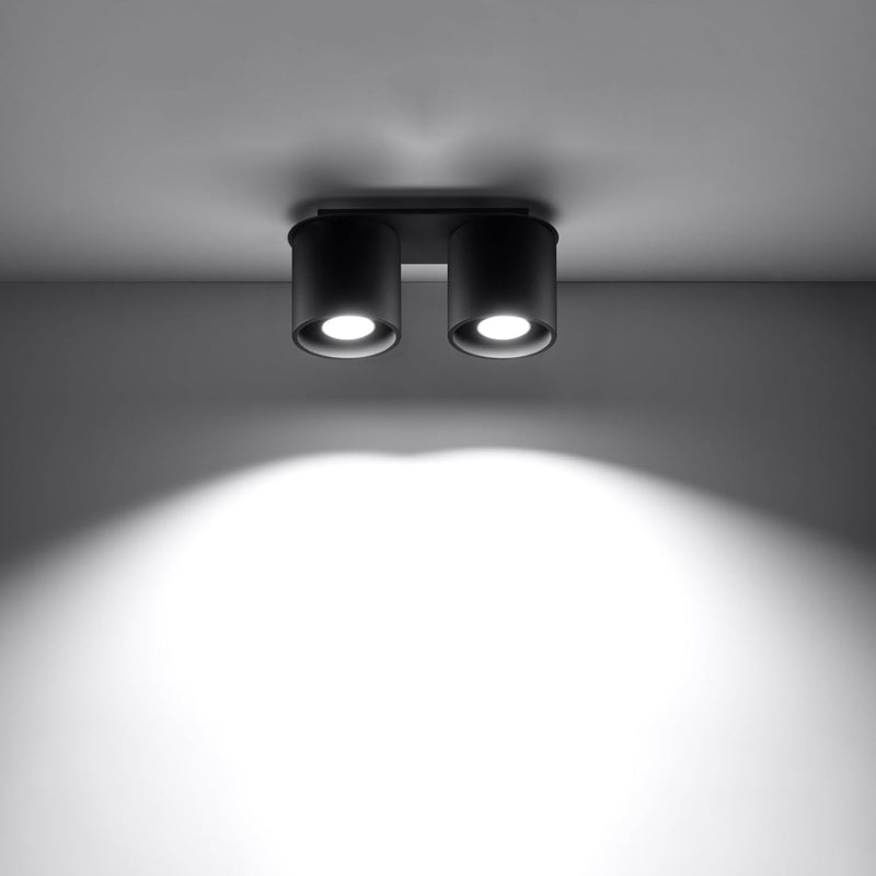 Plafonnier Double Cylindre LED noir