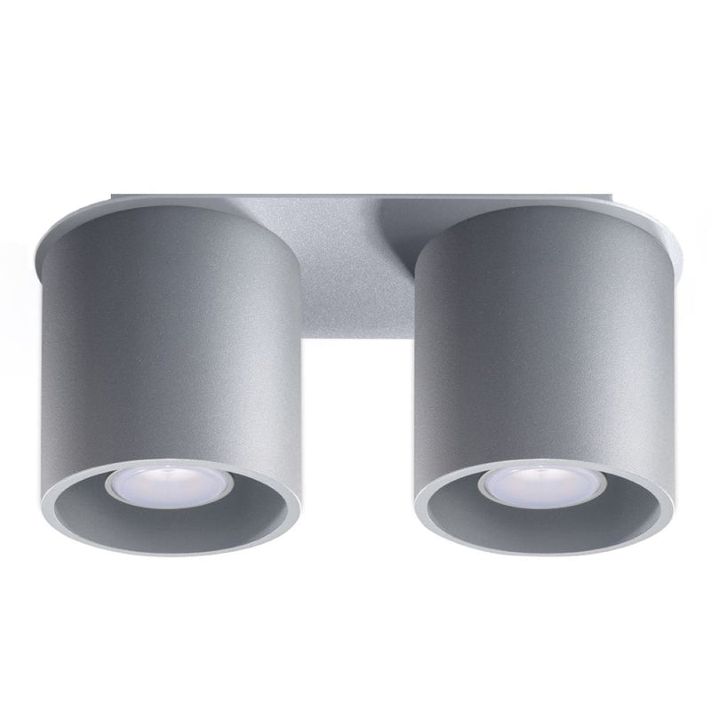 Plafonnier Double Cylindre LED gris