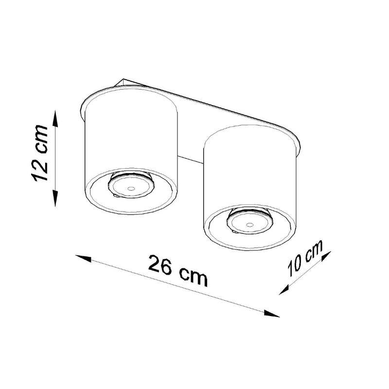 Plafonnier Double Cylindre LED gris