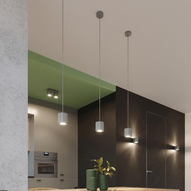 Plafonnier Double Cylindre LED gris