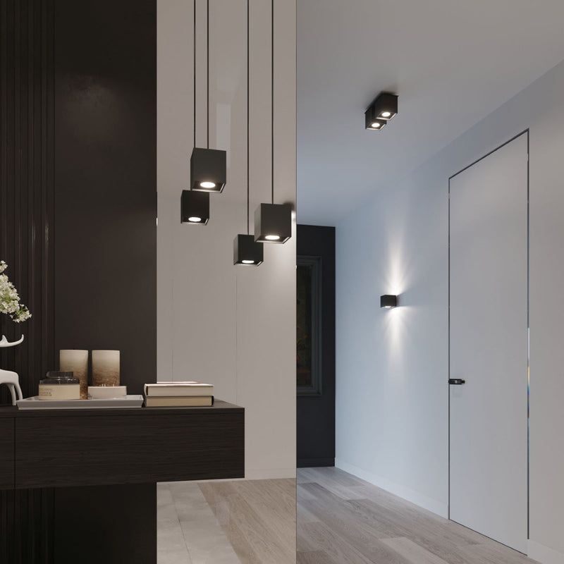 Applique Cube LED Murale noir