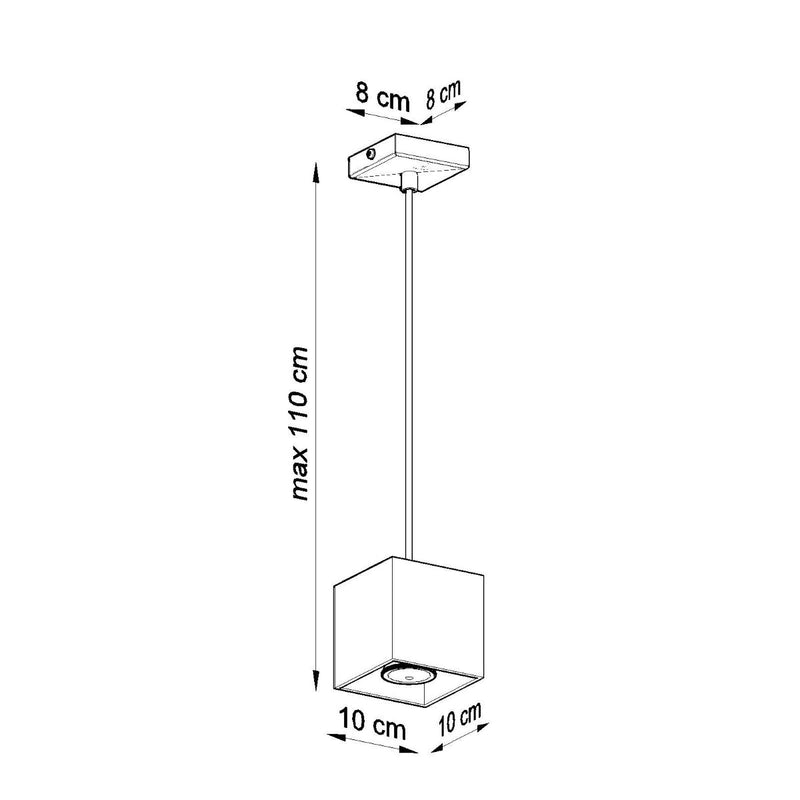 Lampe suspendue Cube LED gris