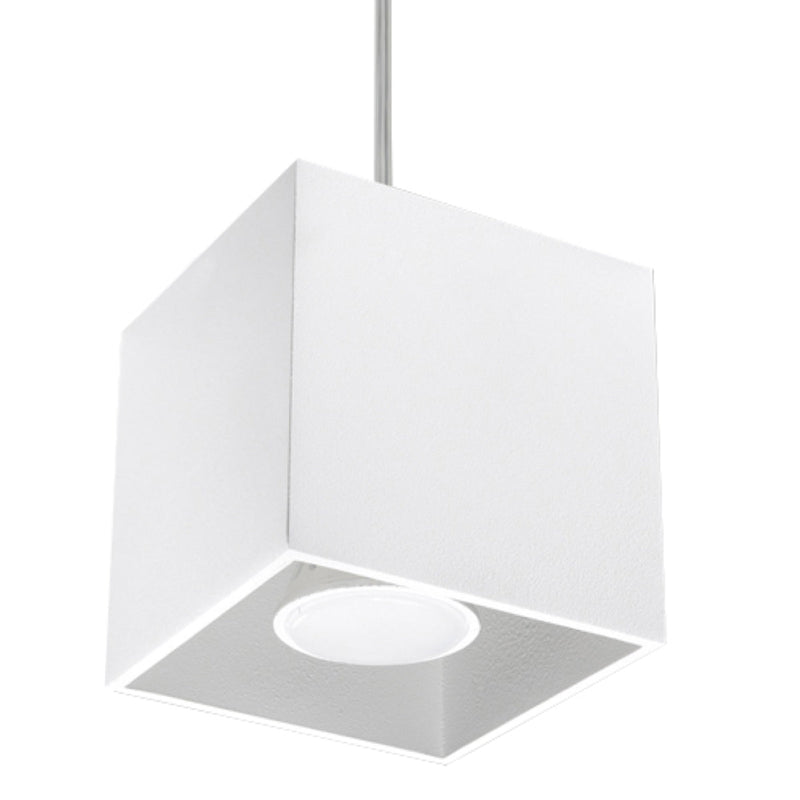 Lampe suspendue Cube LED blanc
