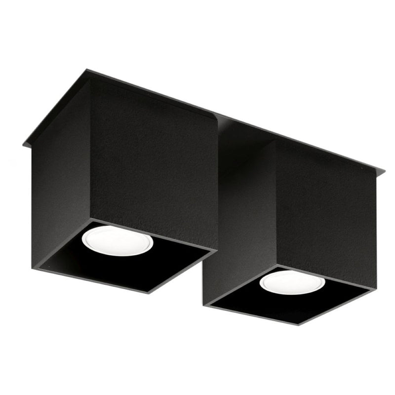 Plafonnier Double Cube LED noir
