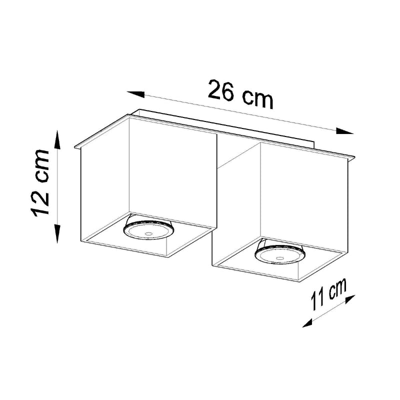 Plafonnier Double Cube LED noir