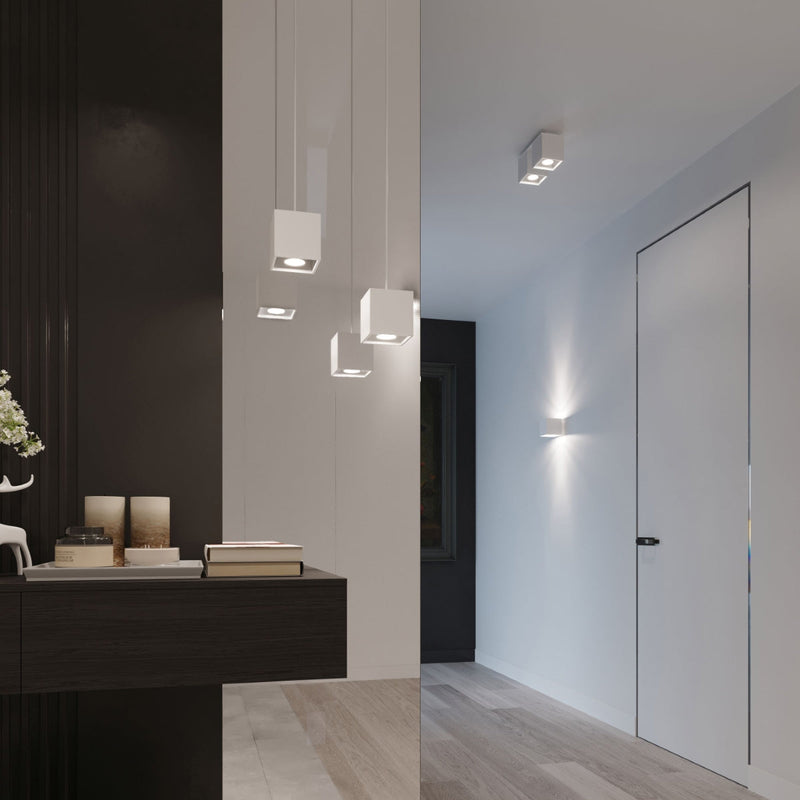 Plafonnier Double Cube LED blanc