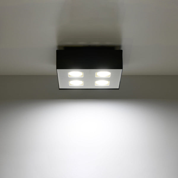 Plafonnier Quadruple Raffiné LED noir