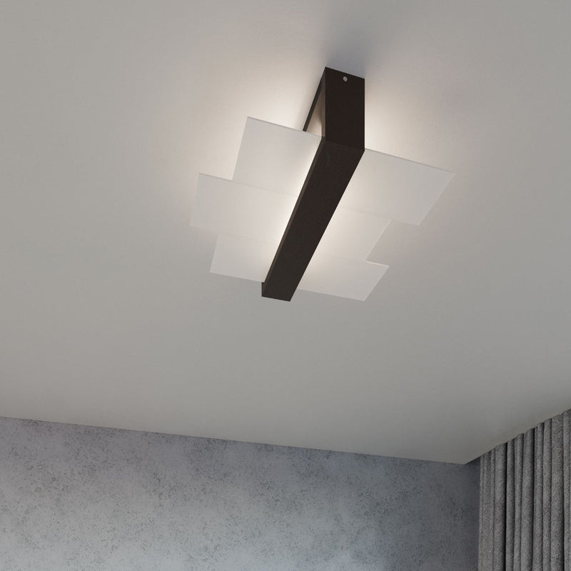 Plafonnier Triple Panneaux Horizontal Noir
