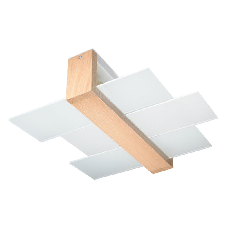 Plafonnier Triple Panneaux Horizontal Bois