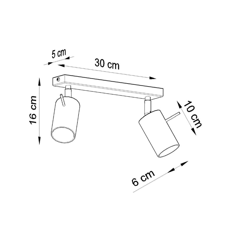 Plafonnier Directionnelle 2 LED noir