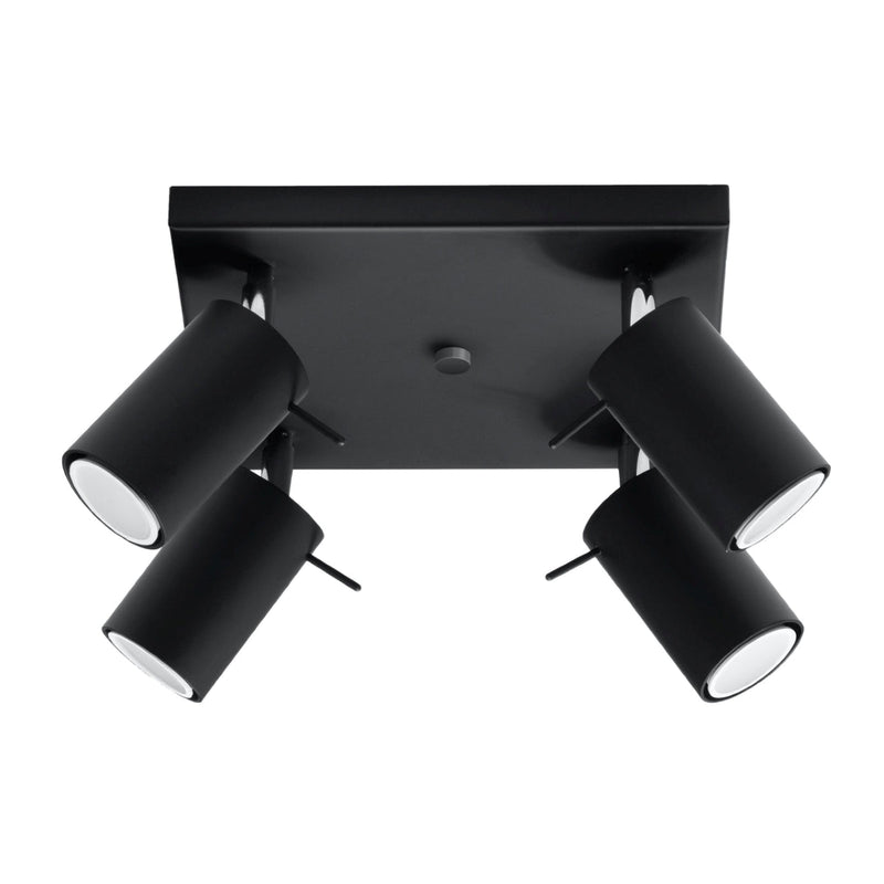 Plafonnier Directionnelle 4 LED noir