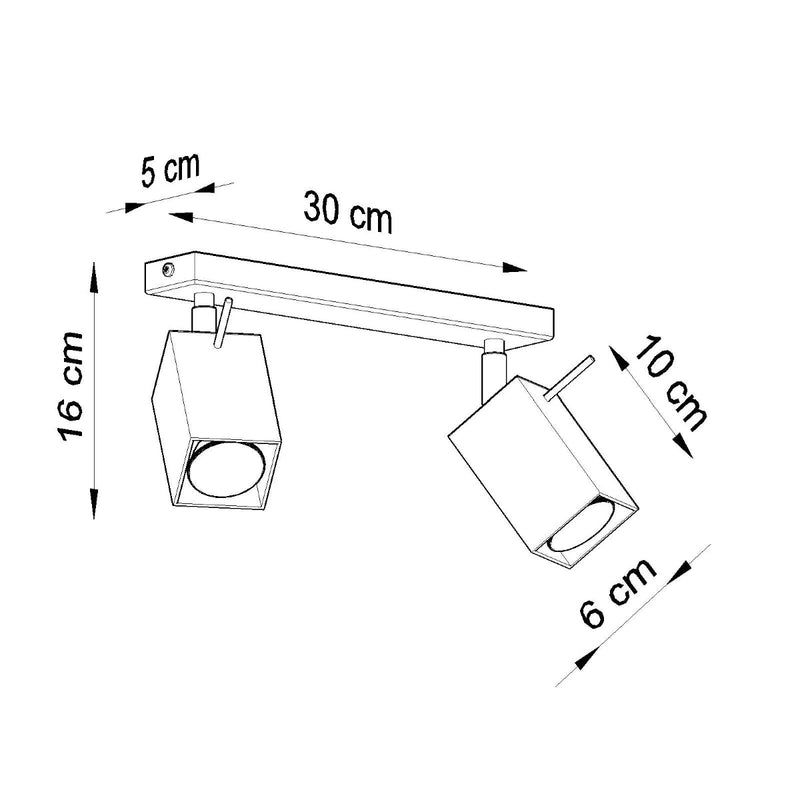 Plafonnier Directionnelle Carré 2 LED blanc