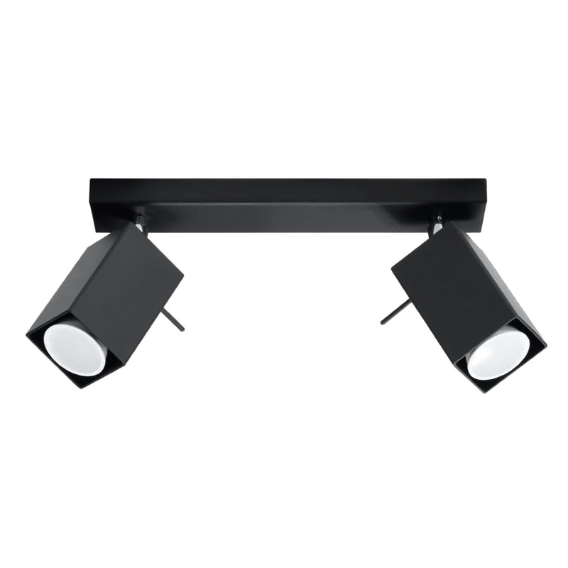 Plafonnier Directionnelle Carré 2 LED noir