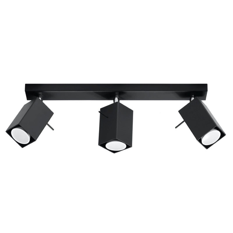 Plafonnier Directionnelle Carré 3 LED noir