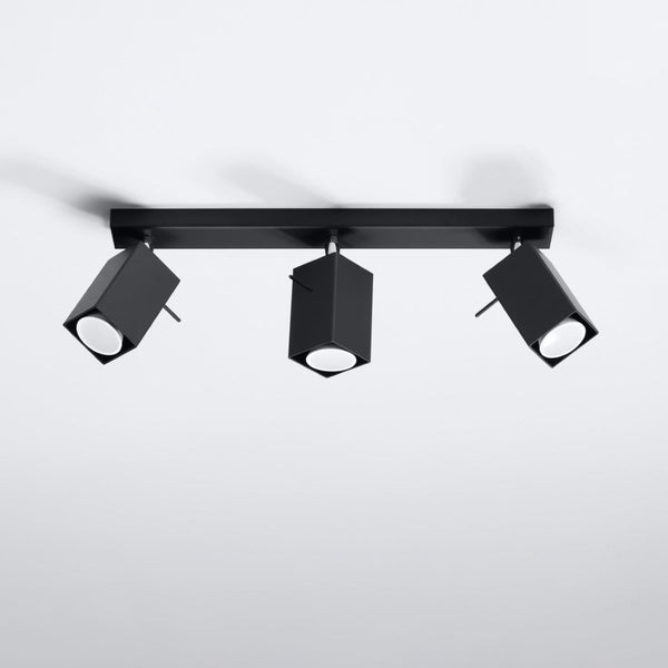 Plafonnier Directionnelle Carré 3 LED noir