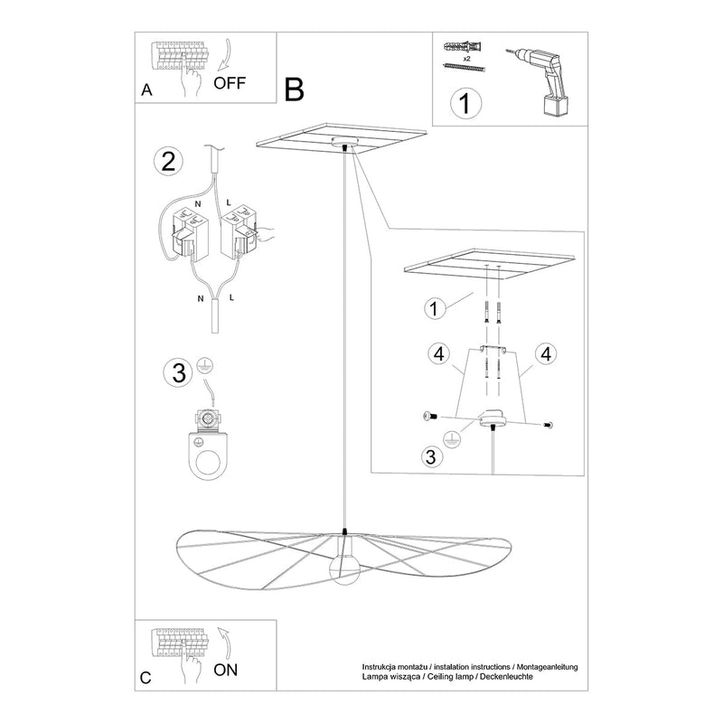 Suspension Modulable Circulaire 110 noir