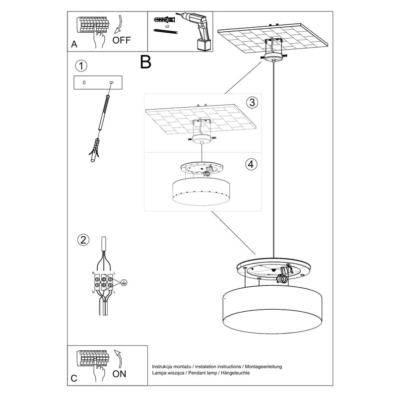 Lampe suspendue Arène 45 gris
