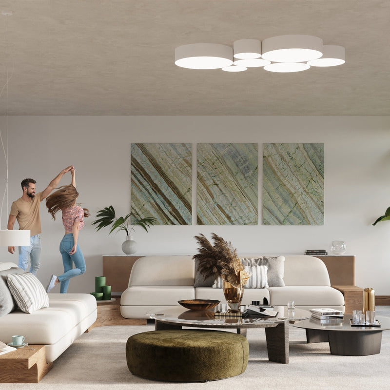 Lampe suspendue Arène 45 blanc