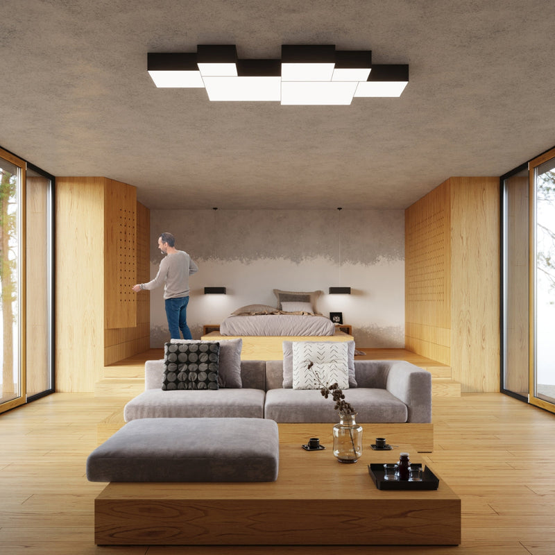 Plafonnier Plateforme Carré 35 noir
