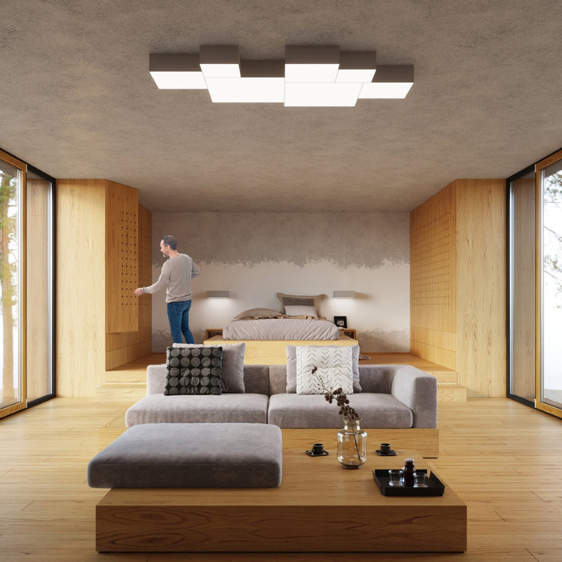 Plafonnier Plateforme Carré 45 gris