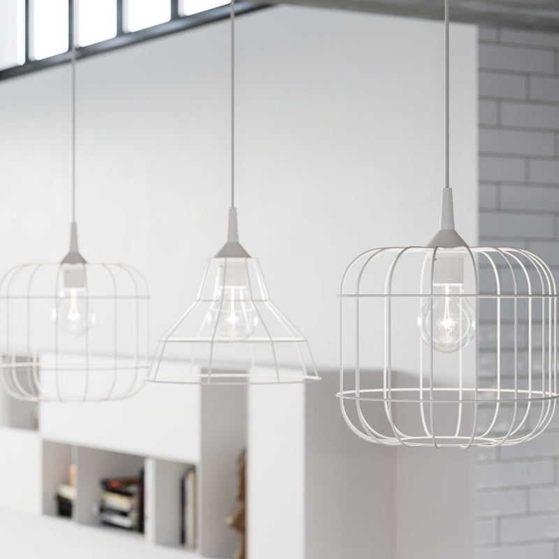 Lampe suspendue Cage Scandinave blanc
