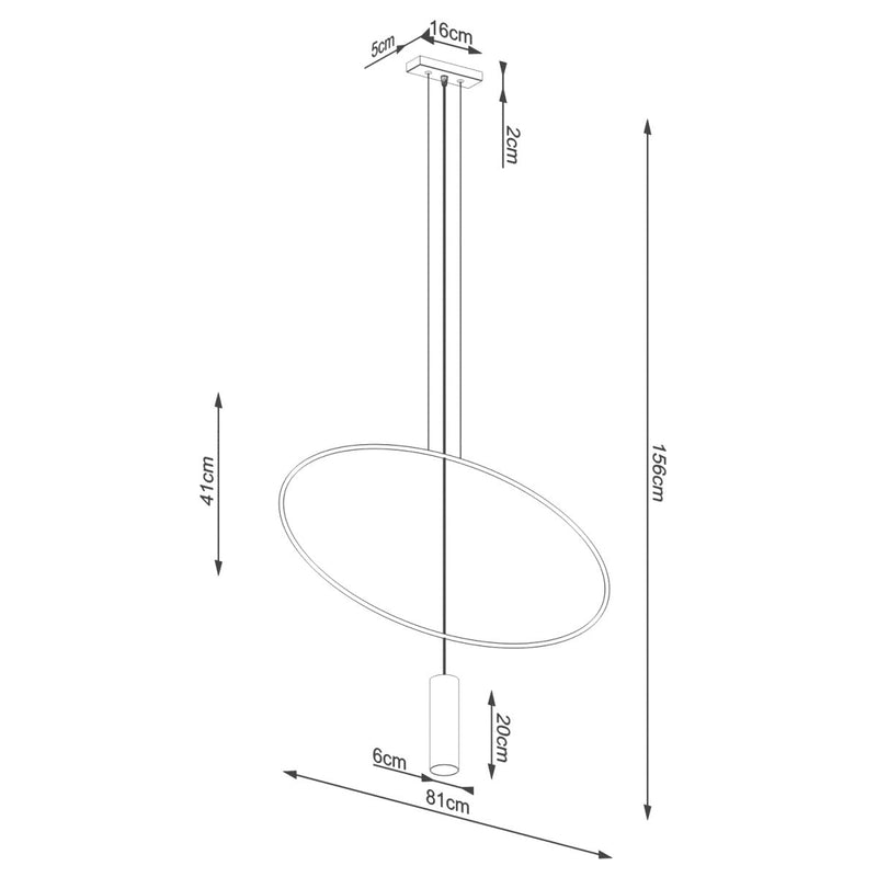 Lampe suspendue Ovale en Acier 1 noir
