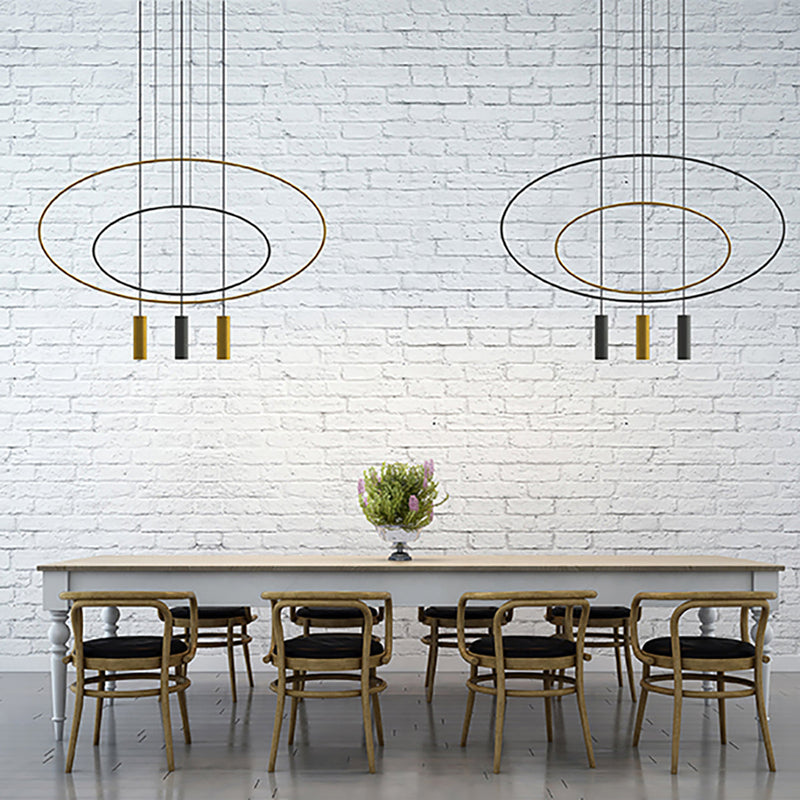 Lampe suspendue Ovale en Acier 1 noir