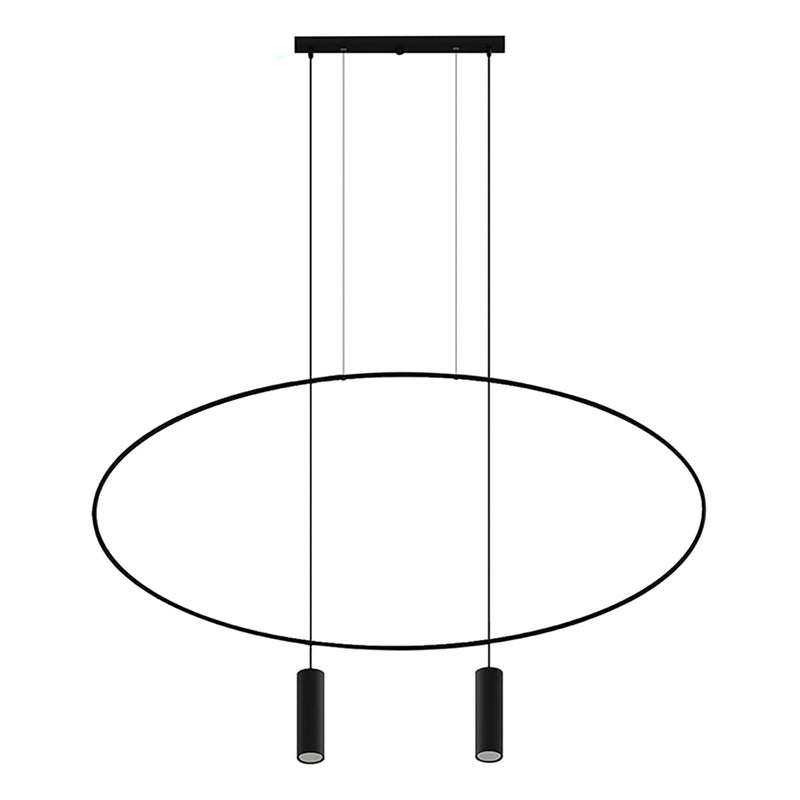 Lampe suspendue Ovale en Acier 2 noir