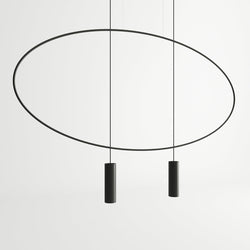 Lampe suspendue Ovale en Acier 2 noir