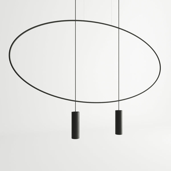 Lampe suspendue Ovale en Acier 2 noir