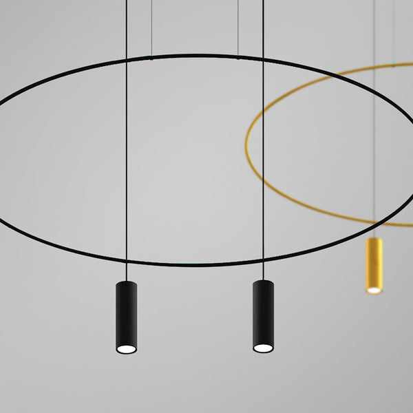 Lampe suspendue Ovale en Acier 2 noir