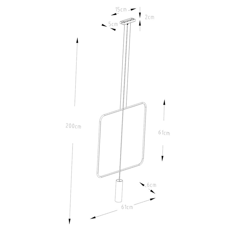 Lampe pendante Rectangle en Acier 1 noir
