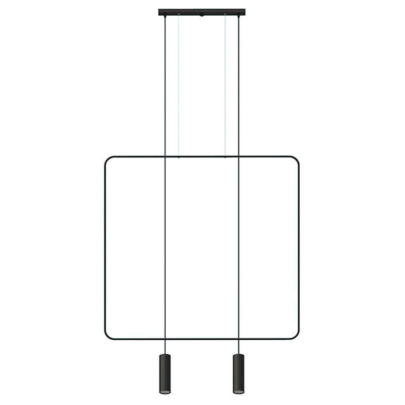 Lampe suspendue Rectangle en Acier 2 noir