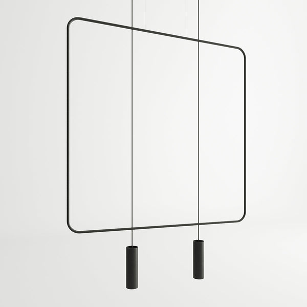 Lampe suspendue Rectangle en Acier 2 noir