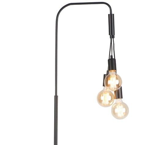Lampadaire Oslo 3 Ampoules Fer Noir