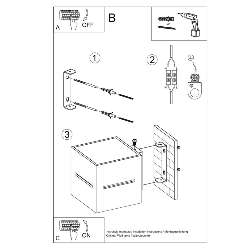 Applique Cube Ouvert blanc