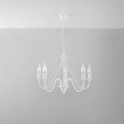 Lustre 5 Bougies Moderne blanc