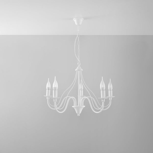 Lustre 5 Bougies Moderne blanc