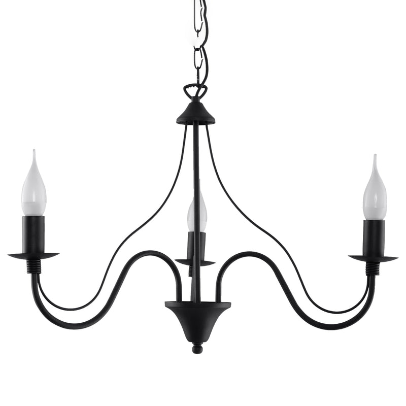 Lustre 3 Bougies Moderne noir