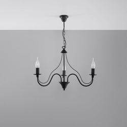 Lustre 3 Bougies Moderne noir