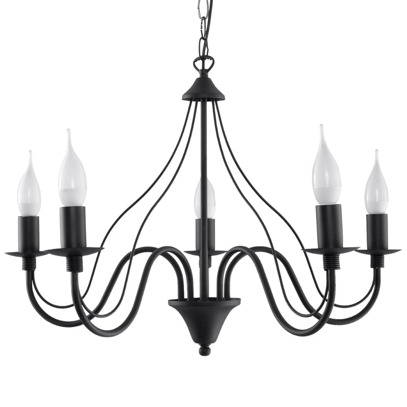 Lustre 5 Bougies Moderne noir
