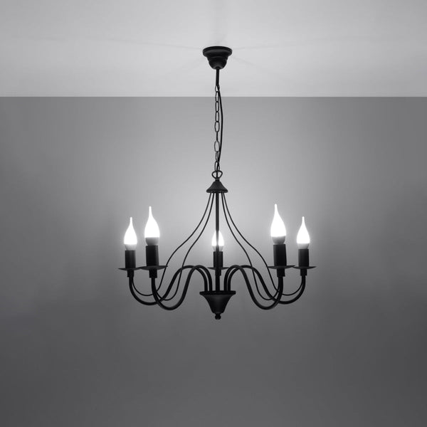 Lustre 5 Bougies Moderne noir