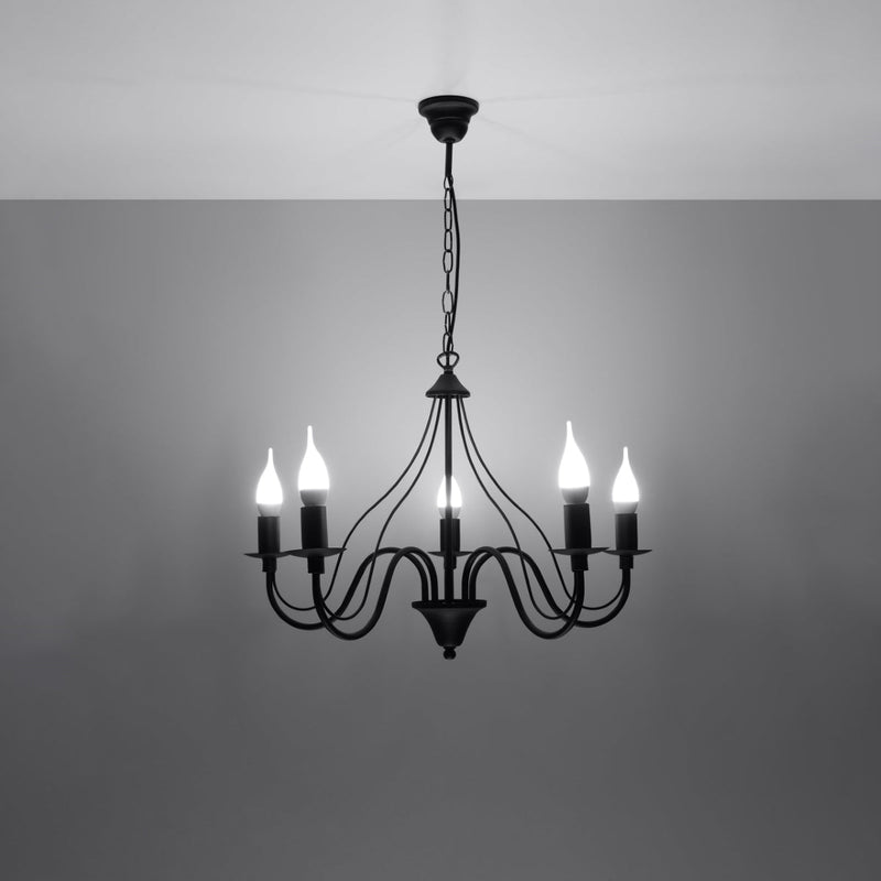 Lustre 5 Bougies Moderne noir