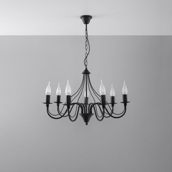 Lustre 7 Bougies Moderne noir
